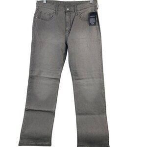 True Classic Men's Grey Denim Jeans Straight Fit 34x32 Comfortable Cotton Blend